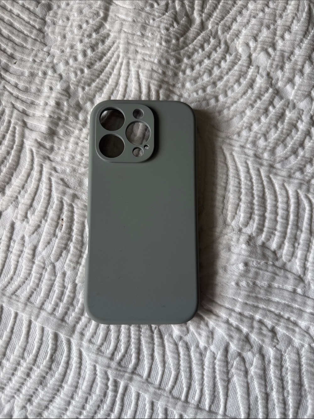 Soft-Touch Gray Silicone Phone Case with Camera Protection